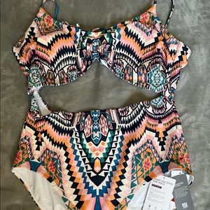 Athleta One-Piece Swimsuit- Desert Geo Cutout